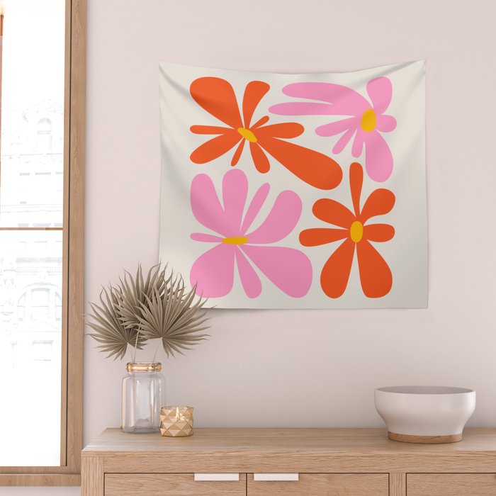 Bloom: Peach Matisse Color Series 04 Wall Tapestry Gallery Image 2