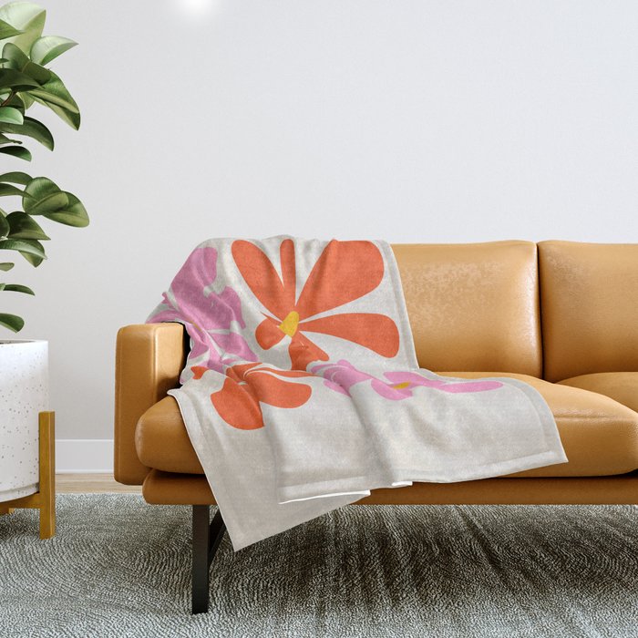 Bloom: Peach Matisse Color Series 04 Throw Blanket Gallery Image 1