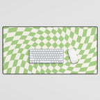 Green Checker Swirl Desk Mat Gallery Image 1