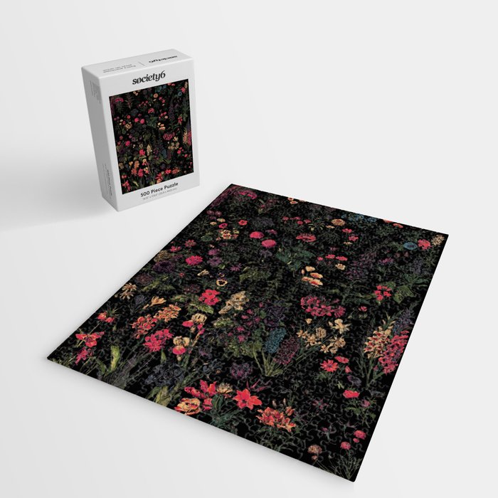 Exotic Midnight Floral Garden Jigsaw Puzzle Gallery Image 2
