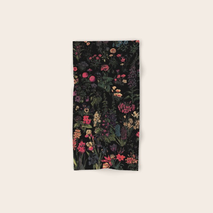 Exotic Midnight Floral Garden Bath Towel Gallery Image 1