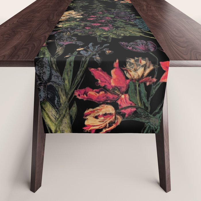 Exotic Midnight Floral Garden Table Runner Gallery Image 1