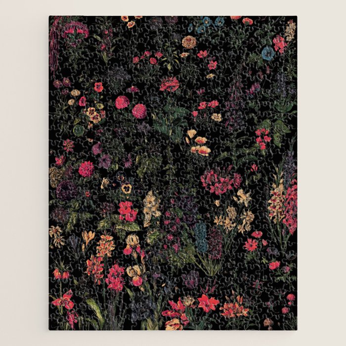 Exotic Midnight Floral Garden Jigsaw Puzzle Gallery Image 1