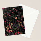 Exotic Midnight Floral Garden Stationery Card Gallery Image 2