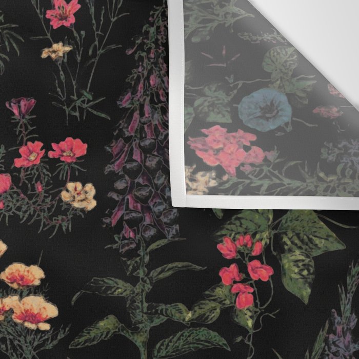 Exotic Midnight Floral Garden Wall Tapestry Gallery Image 3