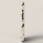 Cows with Pink and Yellow Flowers on Cream, Cow Illustration, Floral iPhone Case Gallery Image 2