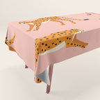Cheetahs pattern on pink Tablecloth Gallery Image 1