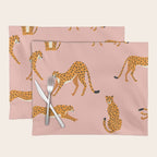Cheetahs pattern on pink Placemat Gallery Image 1