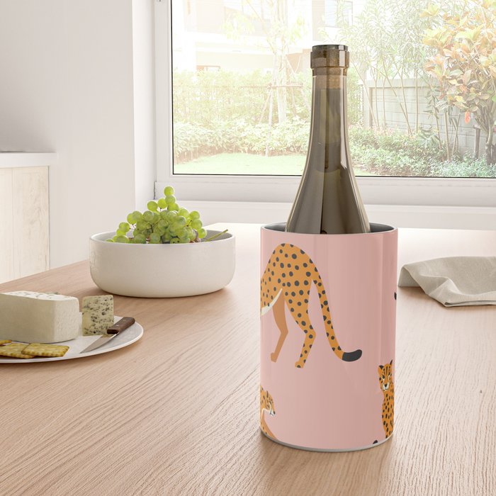 Cheetahs pattern on pink Wine Chiller Gallery Image 4