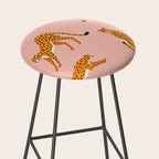 Cheetahs pattern on pink Stool Gallery Image 2
