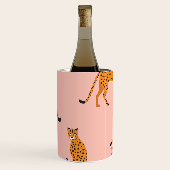 Cheetahs pattern on pink Wine Chiller Gallery Image 3