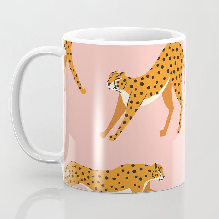 Cheetahs pattern on pink Coffee Mug Gallery Image 3