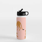 Cheetahs pattern on pink Water Bottle Gallery Image 1