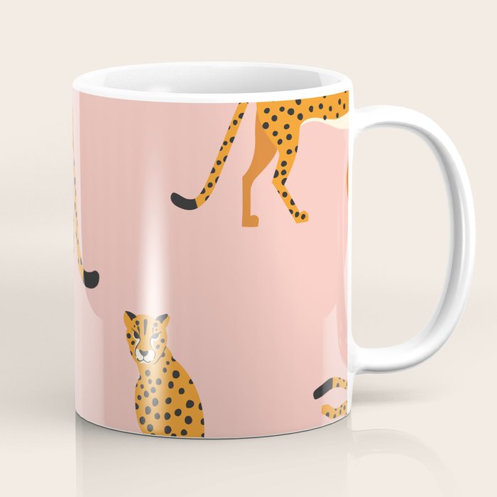 Cheetahs pattern on pink Coffee Mug Gallery Image 1