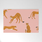 Cheetahs pattern on pink Welcome Mat Gallery Image 1