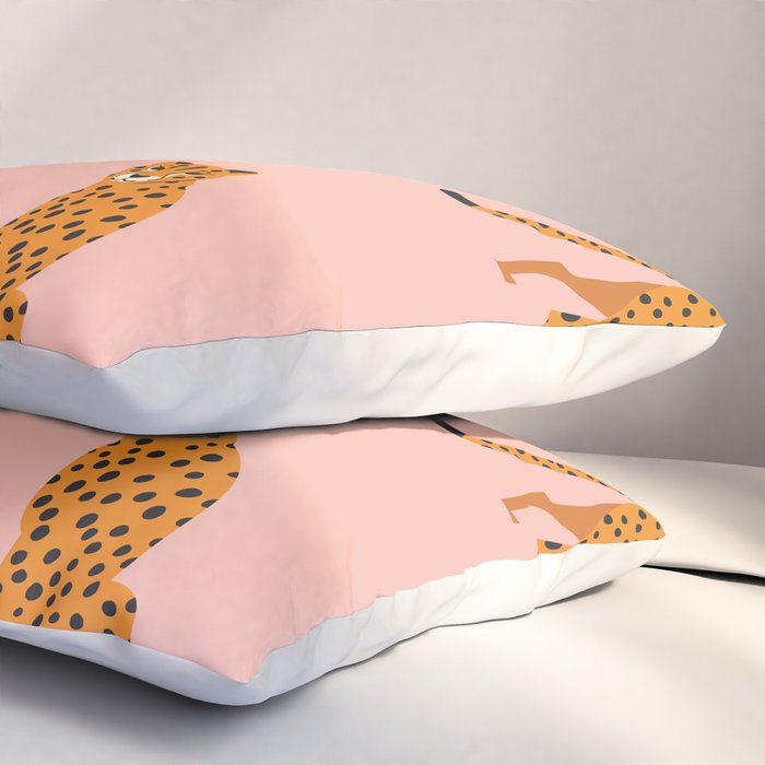 Cheetahs pattern on pink Pillow Sham Gallery Image 3