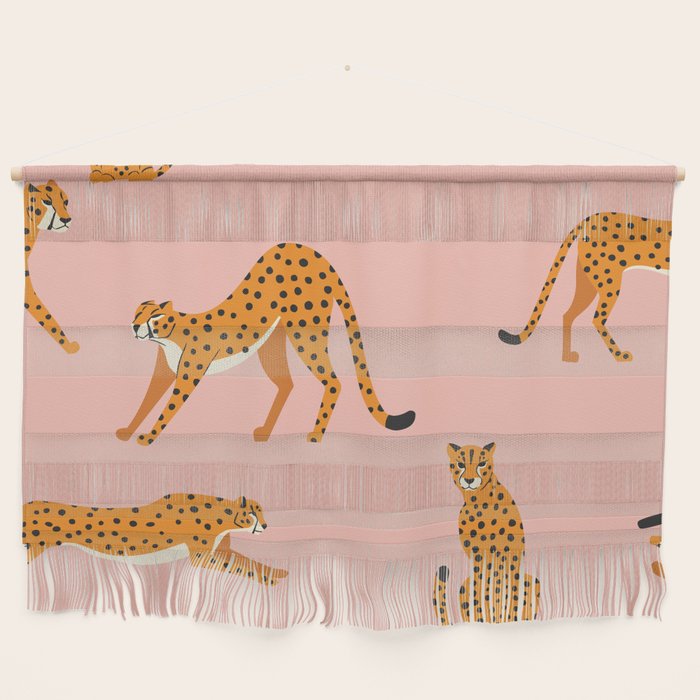 Cheetahs pattern on pink Wall Hanging Gallery Image 1