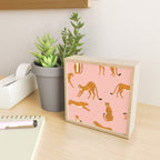 Cheetahs pattern on pink Mini Art Print Gallery Image 2