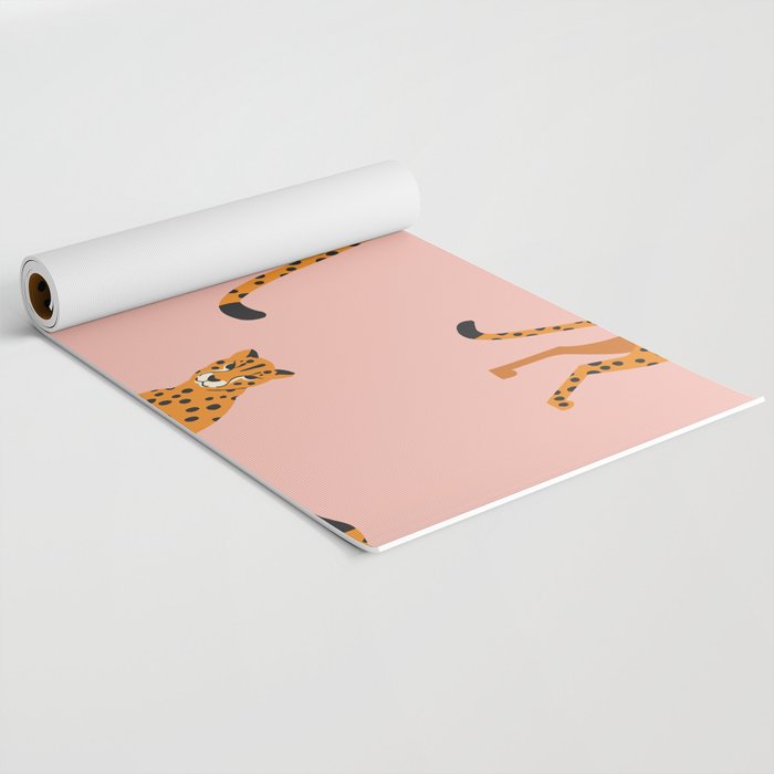 Cheetahs pattern on pink Yoga Mat Gallery Image 2