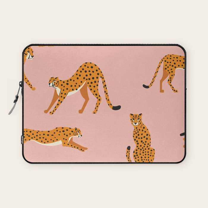 Cheetahs pattern on pink Laptop Sleeve Gallery Image 1