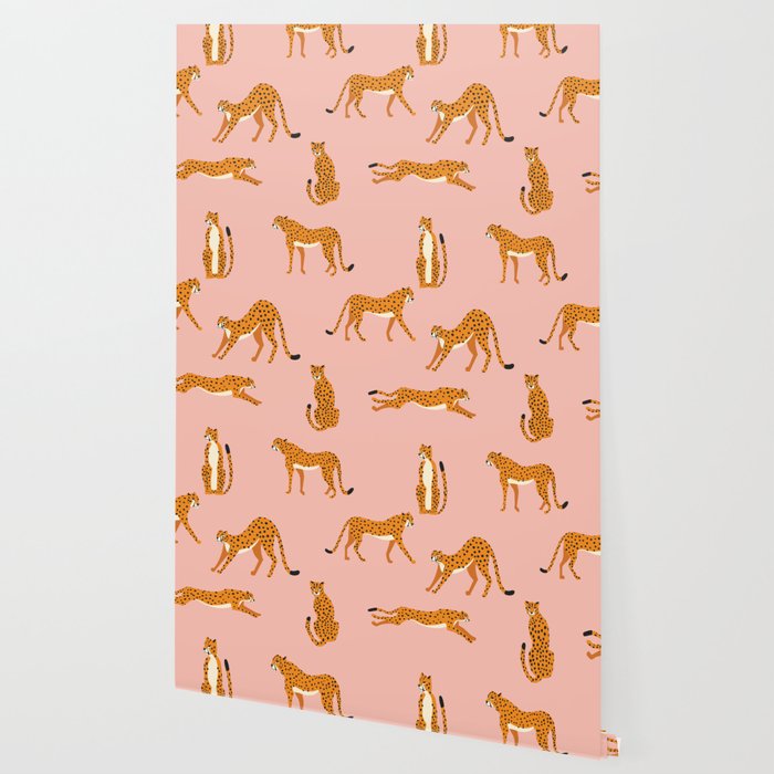 Cheetahs pattern on pink Wallpaper Gallery Image 2