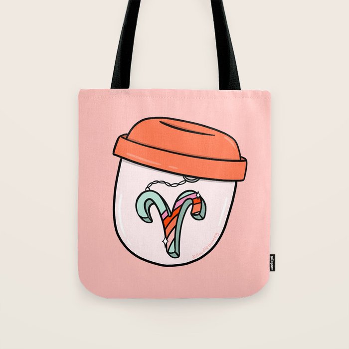 Aries Keychain Tote Bag Gallery Image 1