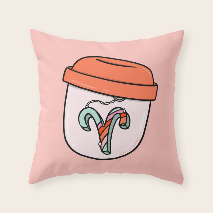 Aries Keychain Throw Pillow Gallery Image 6