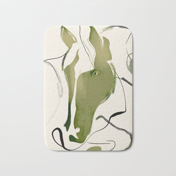 Abstract Minimal Horse Bath Mat Gallery Image 1