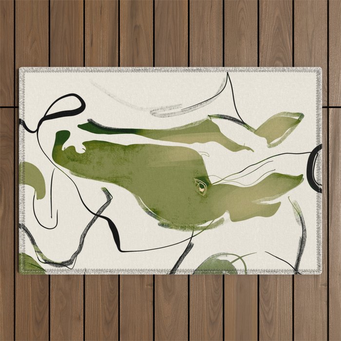 Abstract Minimal Horse Outdoor Rug Gallery Image 1