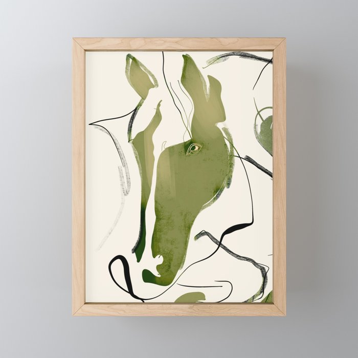 Abstract Minimal Horse Mini Art Print Gallery Image 1