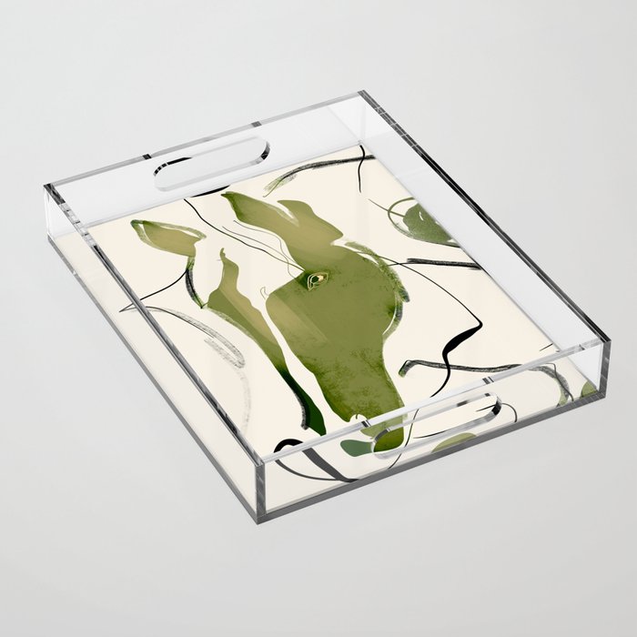 Abstract Minimal Horse Acrylic Tray Gallery Image 1