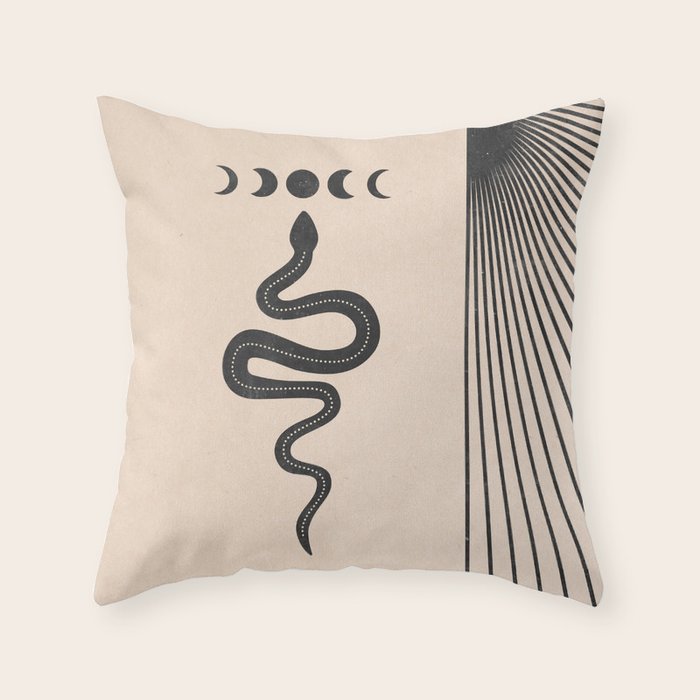 Snake Geometry Throw Pillow Gallery Image 1