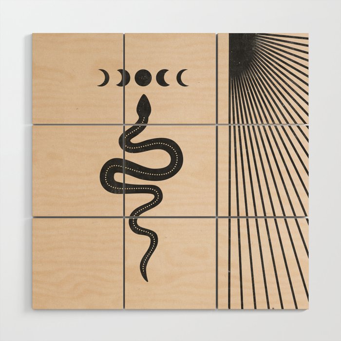 Snake Geometry Wood Wall Art Gallery Image 1