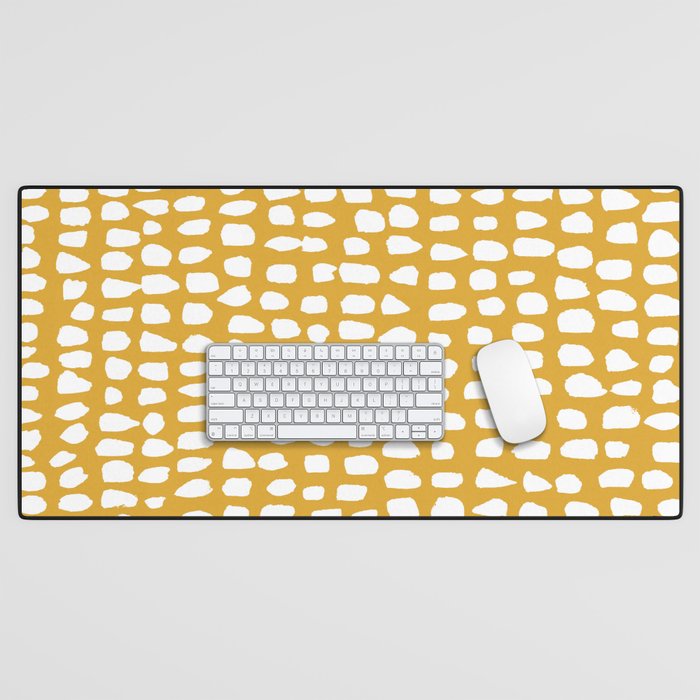 Dots (Mustard Yellow) Desk Mat Gallery Image 1