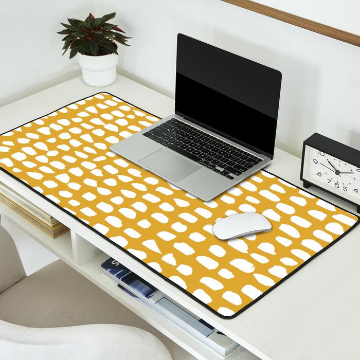 Dots (Mustard Yellow) Desk Mat Gallery Image 2