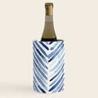 Indigo herringbone - watercolor blue chevron Wine Chiller Gallery Image 1