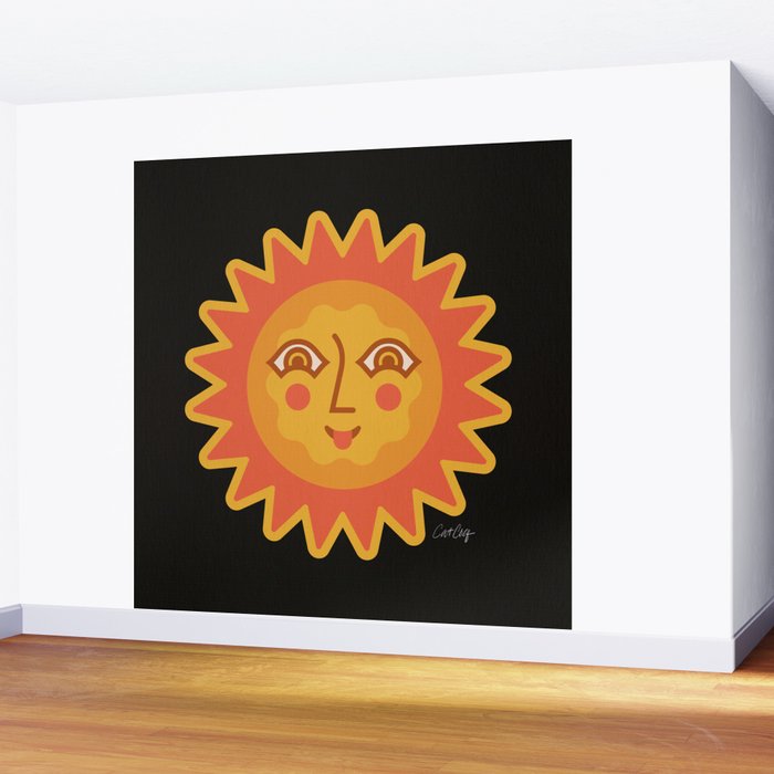 Sunshine Faces - Charcoal Wall Mural Gallery Image 2