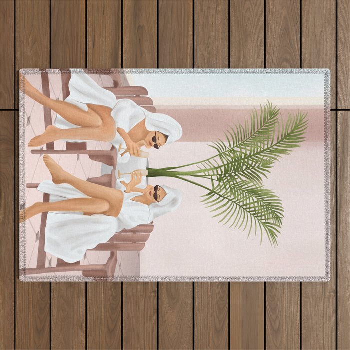 Morning with a friend III Outdoor Rug Gallery Image 1