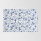 Blue and White Watercolor Florals Rug Gallery Image 2