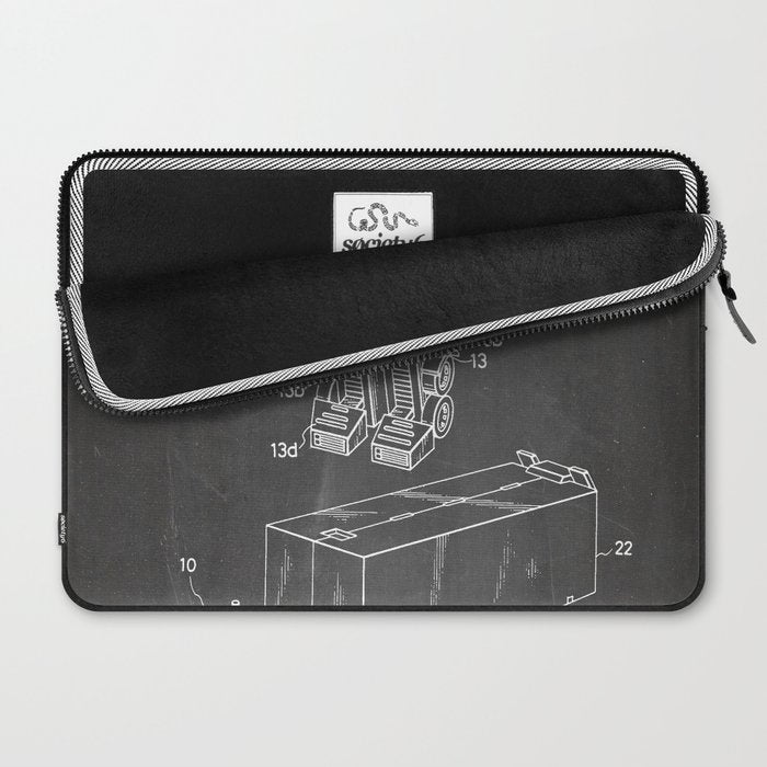 Optimus Prime Patent - Transformers Fan Comic Book Geek Art - Black Chalkboard Laptop Sleeve Gallery Image 2