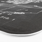 Optimus Prime Patent - Transformers Fan Comic Book Geek Art - Black Chalkboard Bath Mat Gallery Image 3