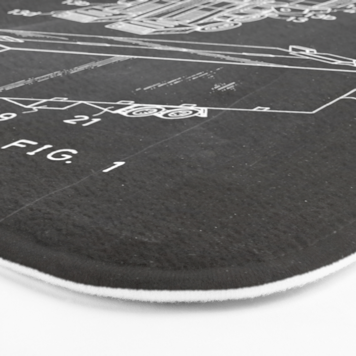 Optimus Prime Patent - Transformers Fan Comic Book Geek Art - Black Chalkboard Bath Mat Gallery Image 3