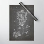 Optimus Prime Patent - Transformers Fan Comic Book Geek Art - Black Chalkboard Wrapping Paper Gallery Image 1