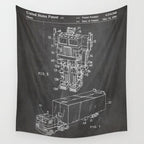 Optimus Prime Patent - Transformers Fan Comic Book Geek Art - Black Chalkboard Wall Tapestry Gallery Image 4