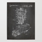 Optimus Prime Patent - Transformers Fan Comic Book Geek Art - Black Chalkboard Poster Gallery Image 4