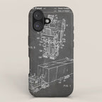 Optimus Prime Patent - Transformers Fan Comic Book Geek Art - Black Chalkboard iPhone Case Gallery Image 1