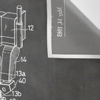 Optimus Prime Patent - Transformers Fan Comic Book Geek Art - Black Chalkboard Wall Tapestry Gallery Image 3