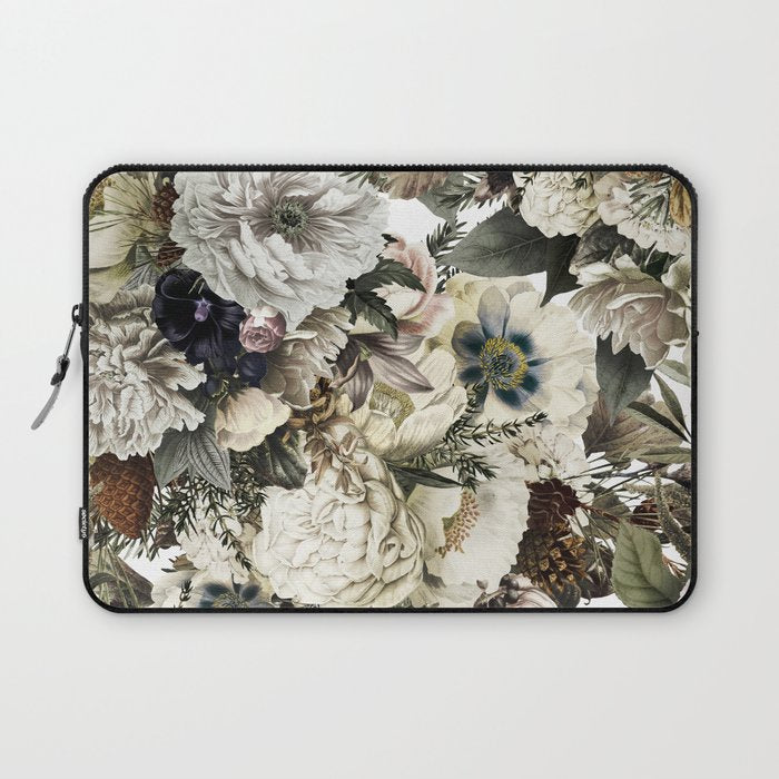 Christmas Vintage Floral Laptop Sleeve Gallery Image 1