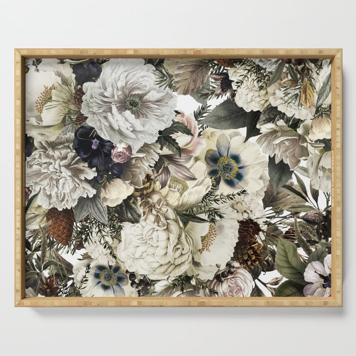 Christmas Vintage Floral Serving Tray Gallery Image 1
