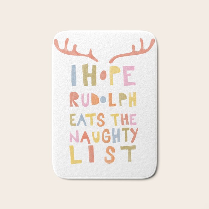 Hope Rudolph Eats The Naughty List Bath Mat Gallery Image 1
